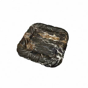 Hand-Carved Twisted Rope Marble Tray | Sculptural Onyx Catchall & Decorative Centerpiece | Luxury Artisan Stone Deco