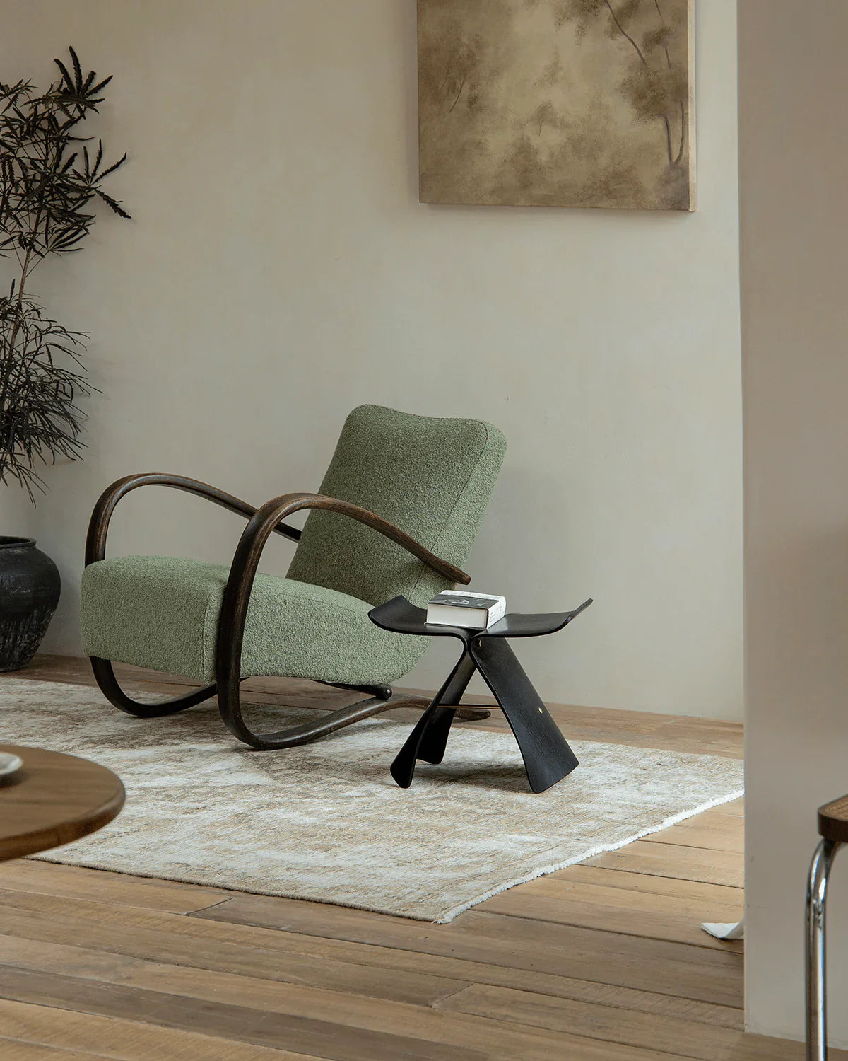Haiku Stool | Butterfly Silhouette Japanese Modern Wooden Stool