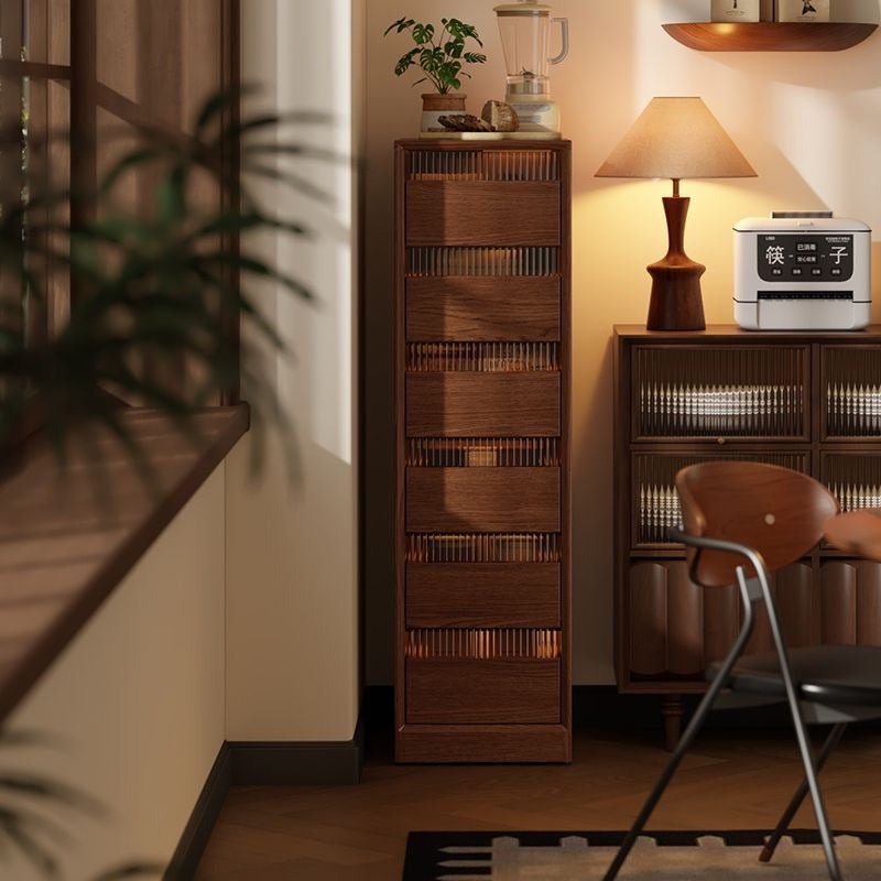 Slim Walnut Storage Tower | 2, 3, 4, 5, and 6 Tiers