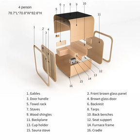 OS-CALDERA CORE 4 | Saunasnet® 4-8 Person Outdoor Steam Sauna