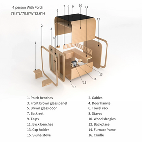 OS-CALDERA CORE 4 | Saunasnet® 4-8 Person Outdoor Steam Sauna