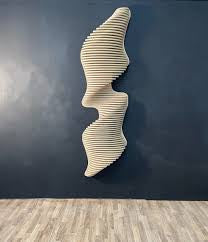 3D Parametric Wood Wave Wall Art | Modern Black Sculptural Decor | Modular Statement Piece