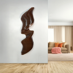 3D Parametric Wood Wave Wall Art | Modern Black Sculptural Decor | Modular Statement Piece