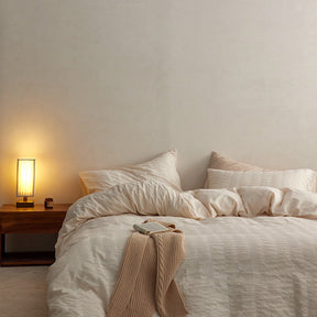 Soft Washed Cotton 4-Piece Bedding Set – Minimalist Solid Color