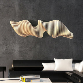3D Parametric Wood Wave Wall Art | Modern Black Sculptural Decor | Modular Statement Piece