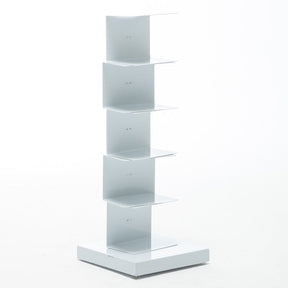 Modern Floating Metal Bookshelf - 5, 6, 8, and 9 Tier Vertical Storage | Space-Saving Metal Bookcase for Home & Office