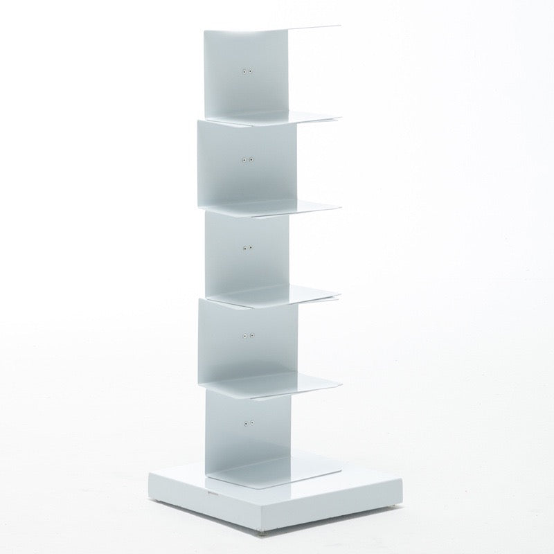 Modern Floating Metal Bookshelf - 5, 6, 8, and 9 Tier Vertical Storage | Space-Saving Metal Bookcase for Home & Office