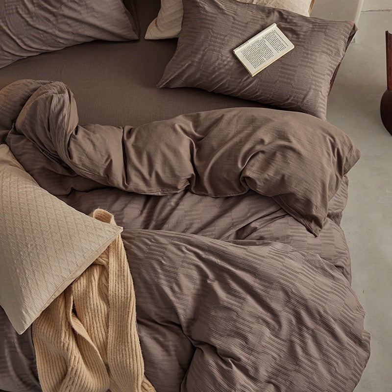 Soft Washed Cotton 4-Piece Bedding Set – Minimalist Solid Color