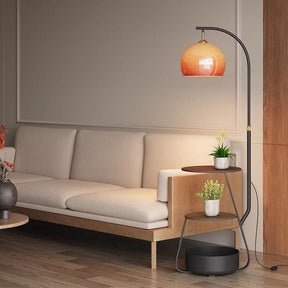 Modern Multi-Functional Lounge Side Table Floor Lamp - High Shade Style