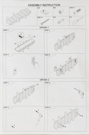 Modern Folding Wooden Wall Hook Rack (3–12 Hooks)
