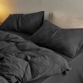 Soft Washed Cotton 4-Piece Bedding Set – Minimalist Solid Color