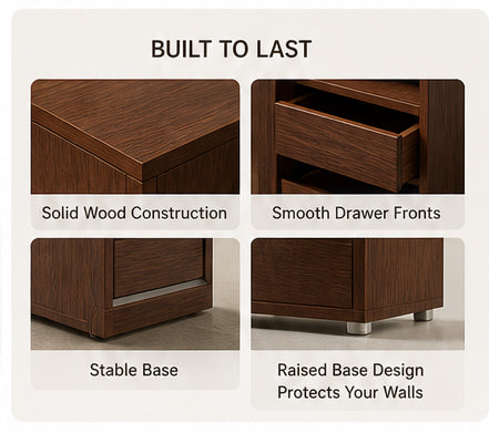 Slim Walnut Storage Tower | 2, 3, 4, 5, and 6 Tiers