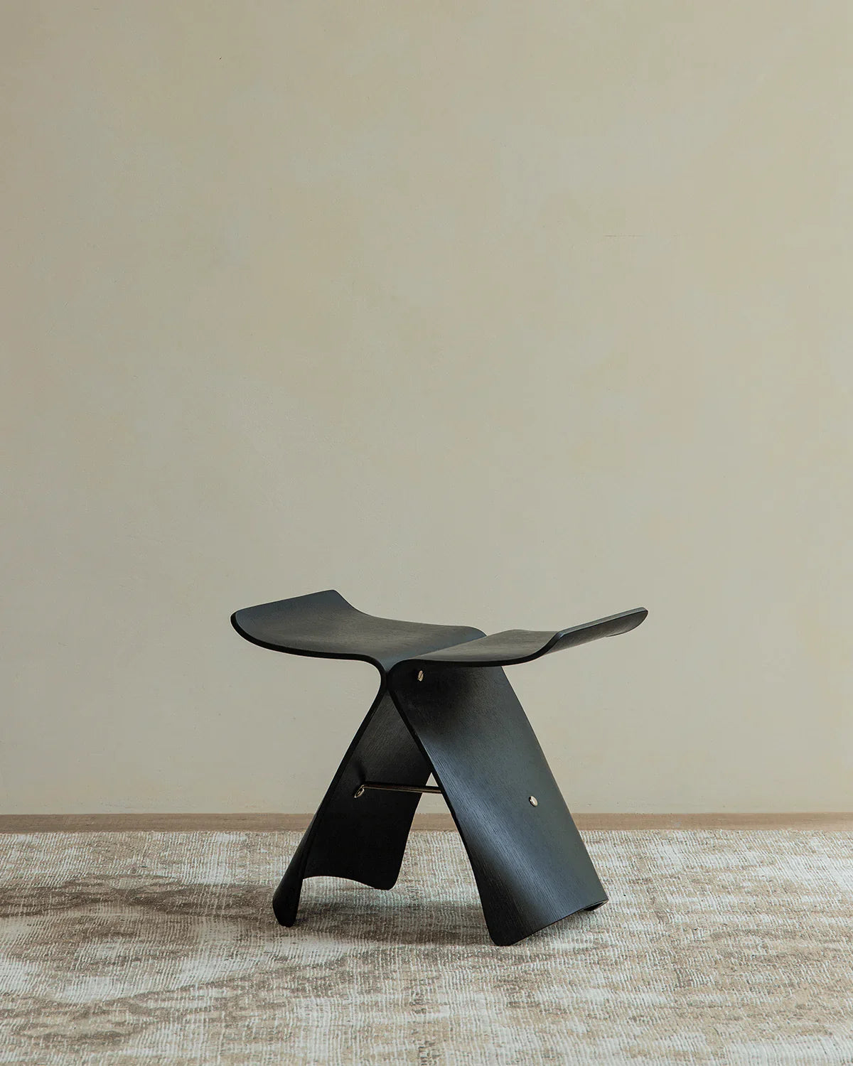 Haiku Stool | Butterfly Silhouette Japanese Modern Wooden Stool