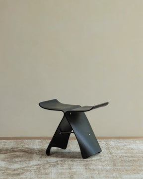 Haiku Stool | Butterfly Silhouette Japanese Modern Wooden Stool