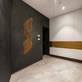 3D Parametric Wood Wave Wall Art | Modern Black Sculptural Decor | Modular Statement Piece