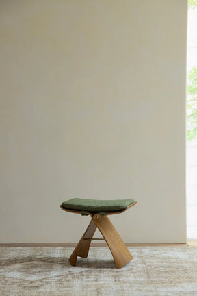 Haiku Stool | Butterfly Silhouette Japanese Modern Wooden Stool