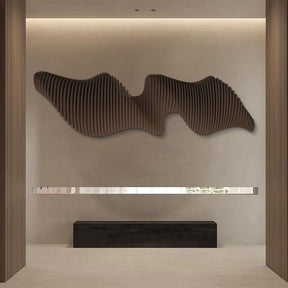 3D Parametric Wood Wave Wall Art | Modern Black Sculptural Decor | Modular Statement Piece