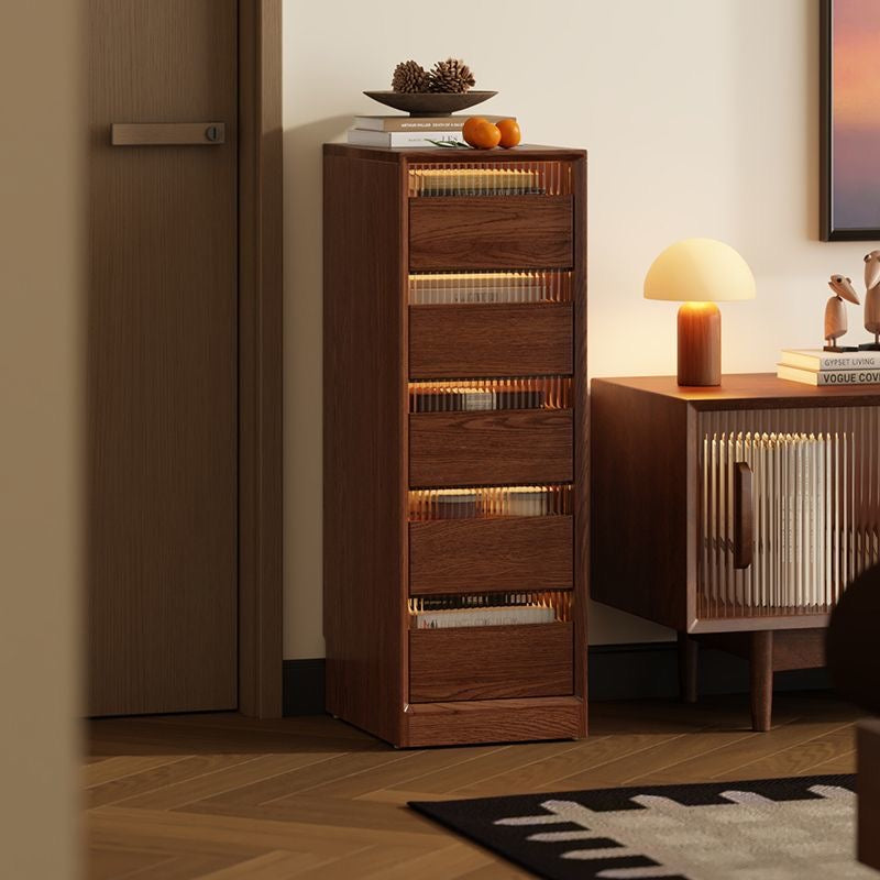Slim Walnut Storage Tower | 2, 3, 4, 5, and 6 Tiers