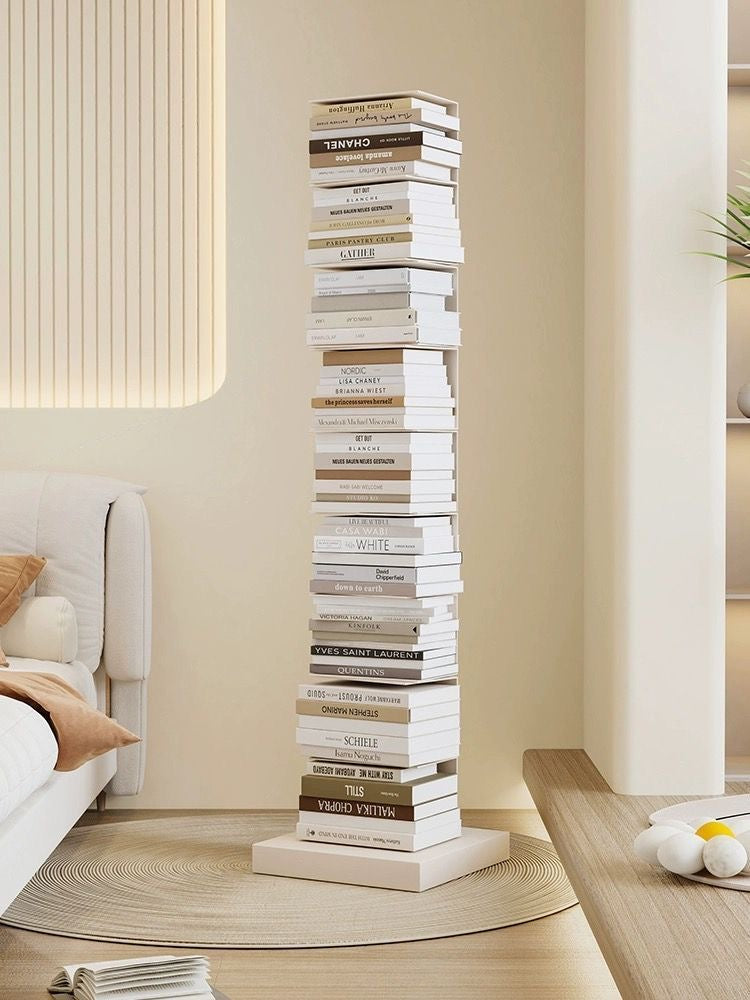 Modern Floating Metal Bookshelf - 5, 6, 8, and 9 Tier Vertical Storage | Space-Saving Metal Bookcase for Home & Office