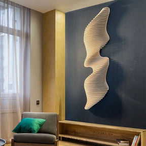 3D Parametric Wood Wave Wall Art | Modern Black Sculptural Decor | Modular Statement Piece