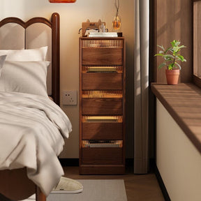 Slim Walnut Storage Tower | 2, 3, 4, 5, and 6 Tiers