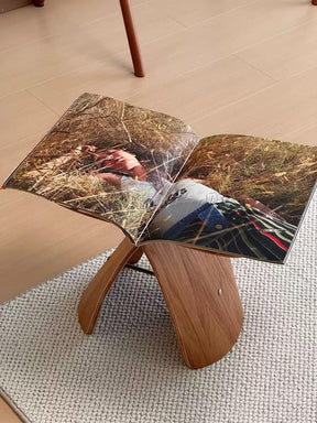 Haiku Stool | Butterfly Silhouette Japanese Modern Wooden Stool