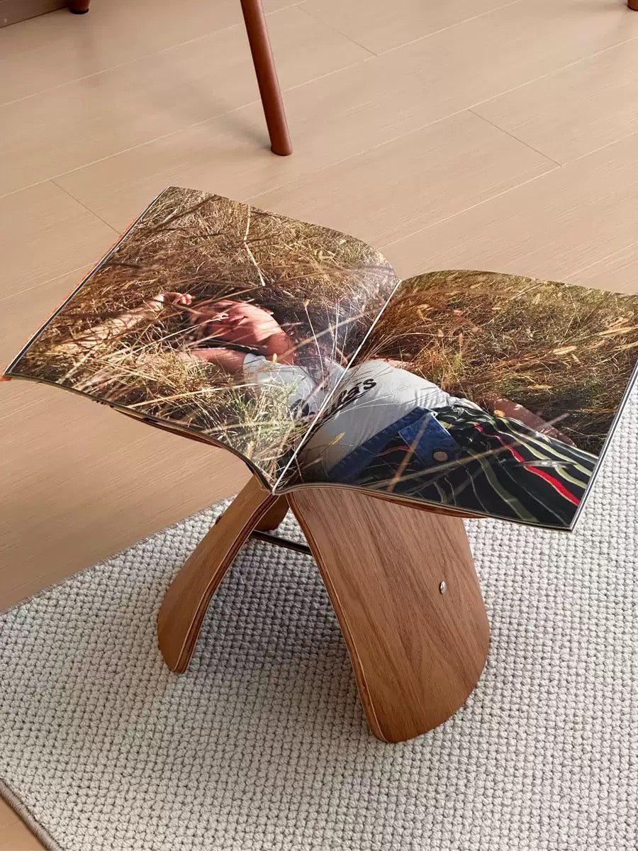 Haiku Stool | Butterfly Silhouette Japanese Modern Wooden Stool
