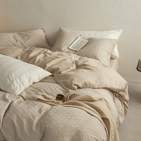 Soft Washed Cotton 4-Piece Bedding Set – Minimalist Solid Color