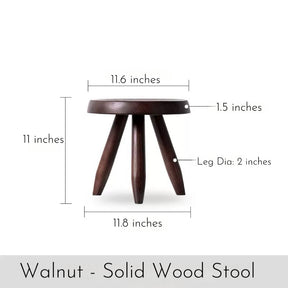 Handcrafted Solid Wood Tripod Stool – Charlotte Perriand–Inspired