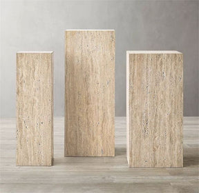 Elysian Natural Travertine Plinth Pedestal & Side Table