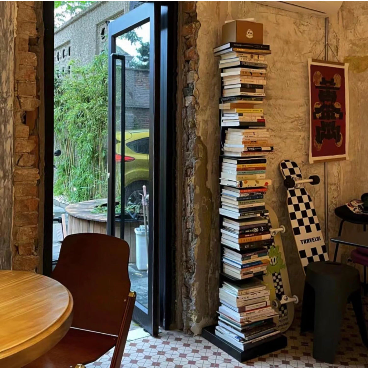 Floating Bookshelf - Vertical Storage | Space-Saving Metal Bookcase for Home & Office