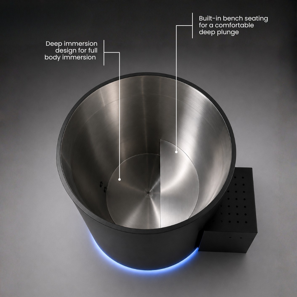 Stealth Luxe Barrel Cold Plunge + 1HP Chiller/Heater