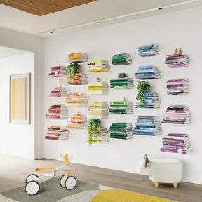 Minimalist Floating Bookshelf – Invisible Wall-Mounted Storage for Books & Decor Set of 3