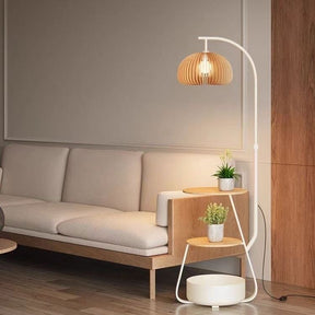 Modern Multi-Functional Lounge Side Table Floor Lamp - High Shade Style